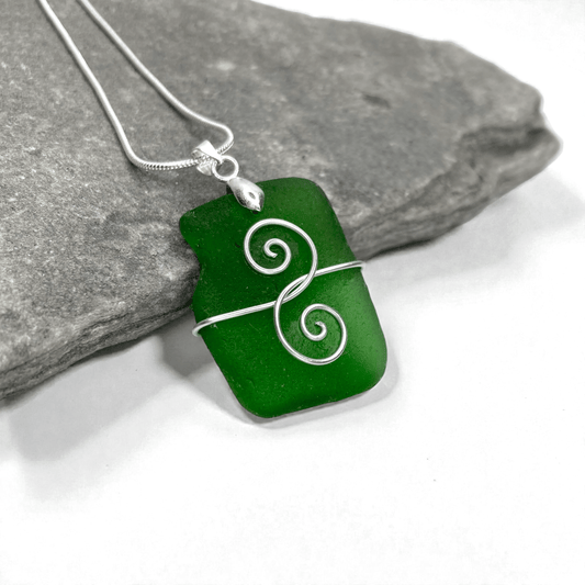 Sea Glass Necklace - Green Friendship Pendant - Scottish Jewellery - East Neuk Beach Crafts
