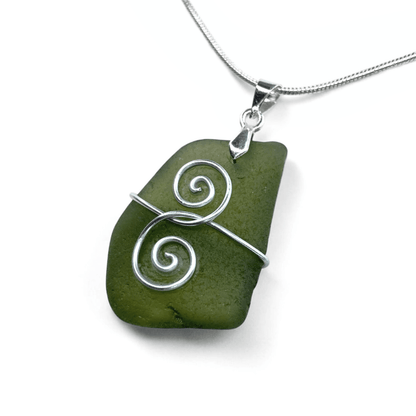Sea Glass Necklace - Green Friendship Pendant - Scottish Jewellery - East Neuk Beach Crafts