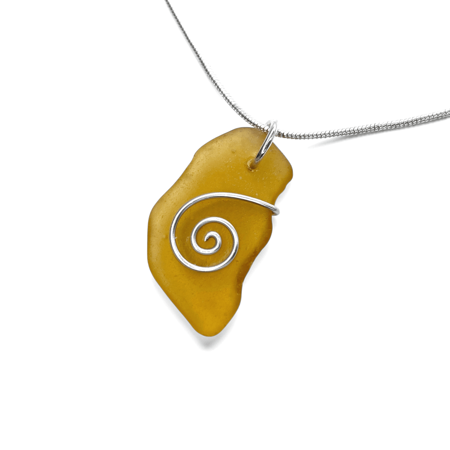 Sea Glass Necklace - Rare Yellow Pendant - Scottish Jewellery - East Neuk Beach Crafts