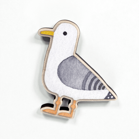 Seagull Fridge Magnet - Wooden Laser Cut - East Neuk Beach Crafts