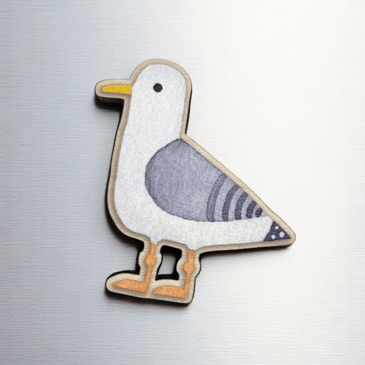 Wooden Seagull Fridge Magnet - Maple Wood