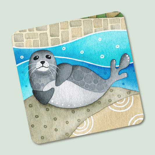 Seal - Metal Fridge Magnet - Seaside Art - East Neuk Beach Crafts