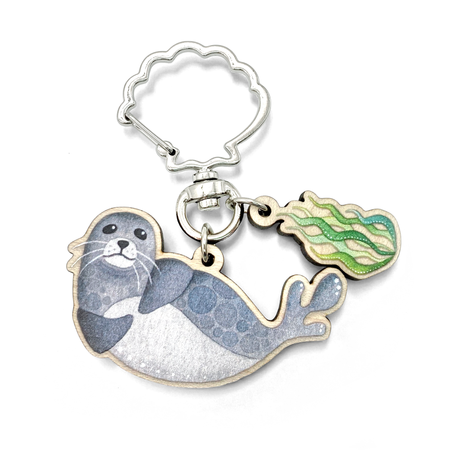 Seal Keyring - Wooden Seaside Key Chain