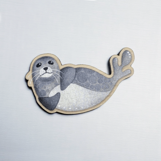 Wooden Seal Fridge Magnet - Maple Wood