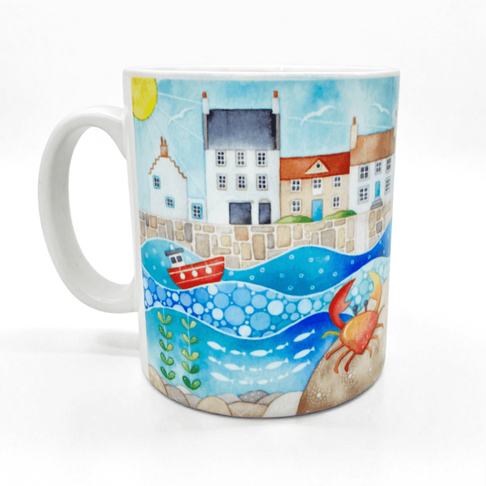Seaside Mug Set x4 - Puffin, Seagull, Oystercatcher, Crab - Save £4