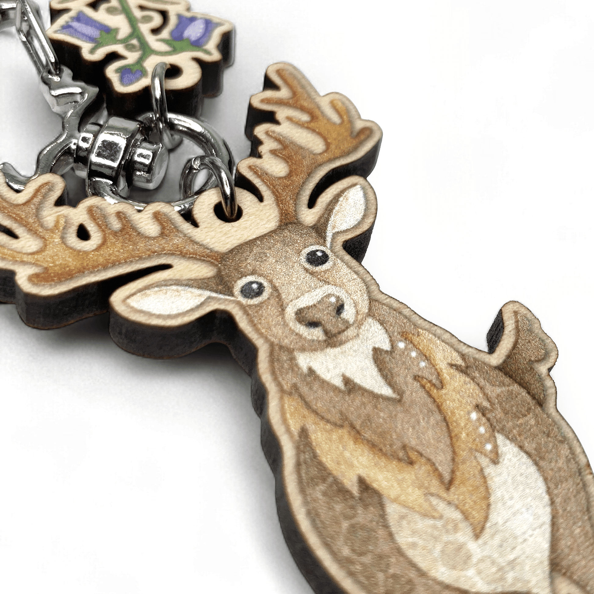 Stag Keyring - Wooden Scottish Key Chain