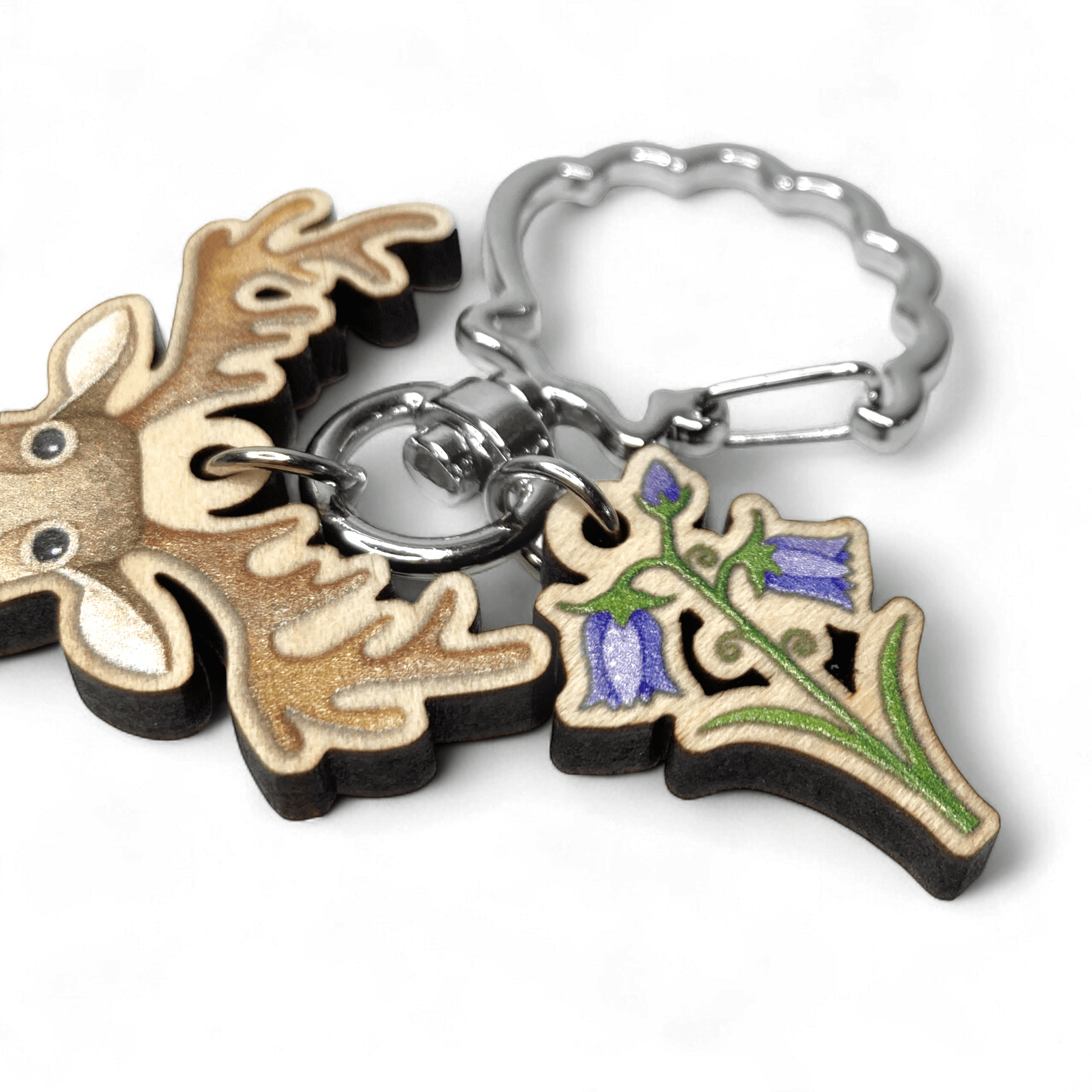 Stag Keyring - Wooden Scottish Key Chain