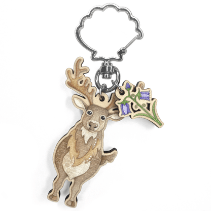 Stag Keyring - Wooden Scottish Key Chain
