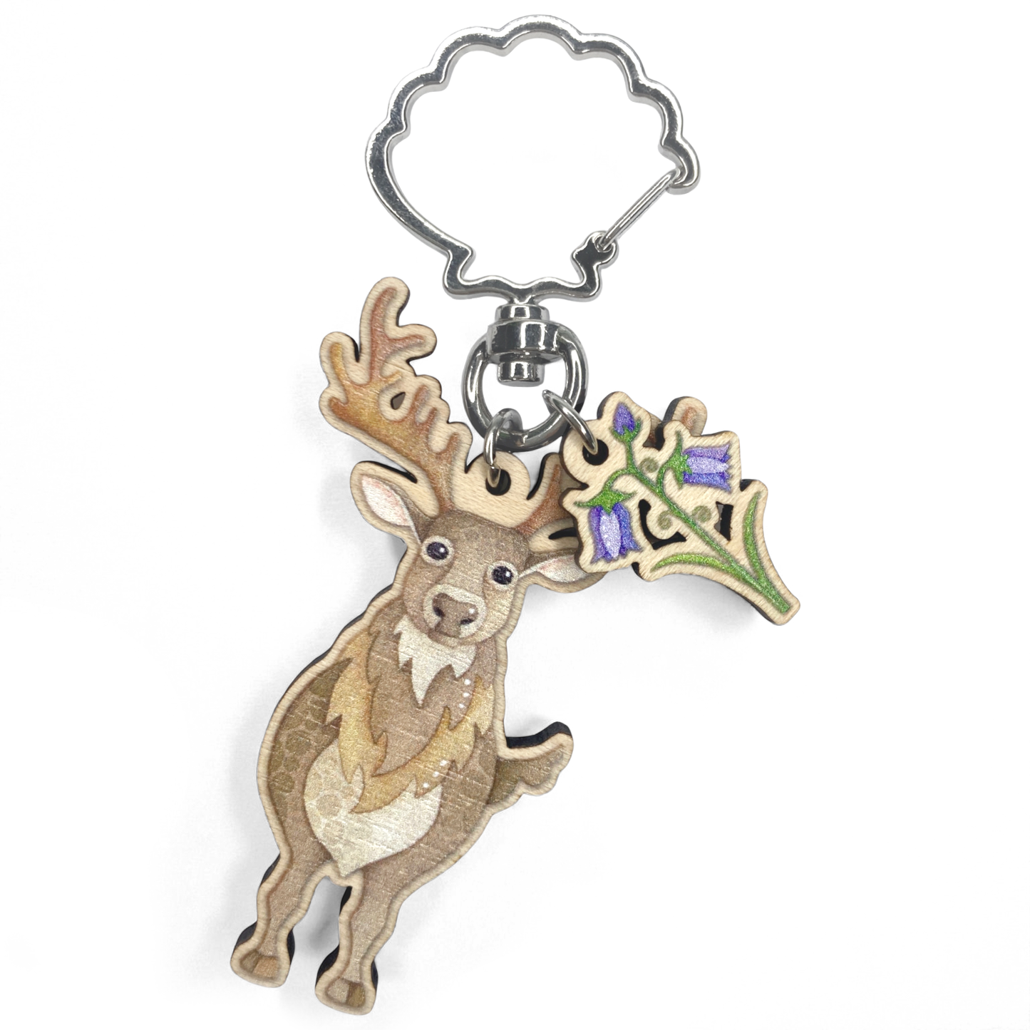 Stag Keyring - Wooden Scottish Key Chain