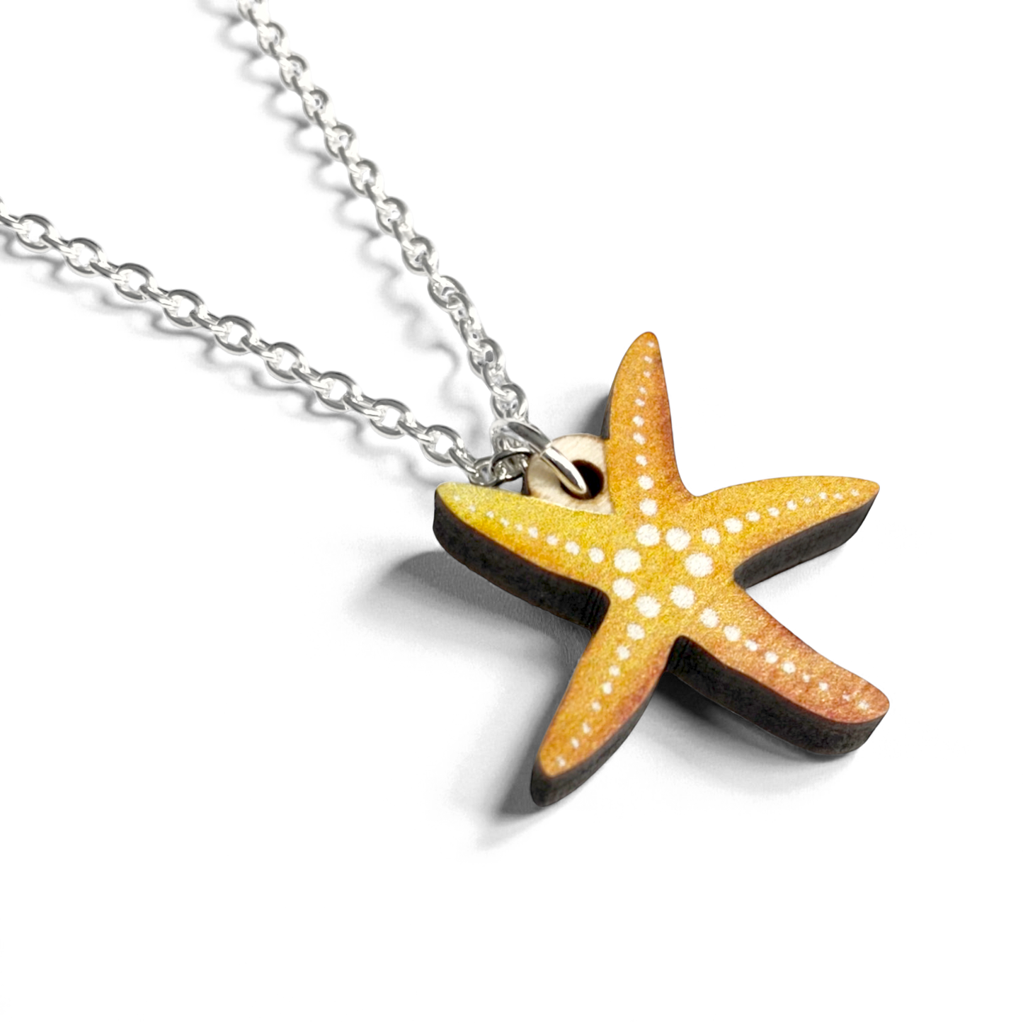 Starfish Necklace - Wooden Seaside Pendant