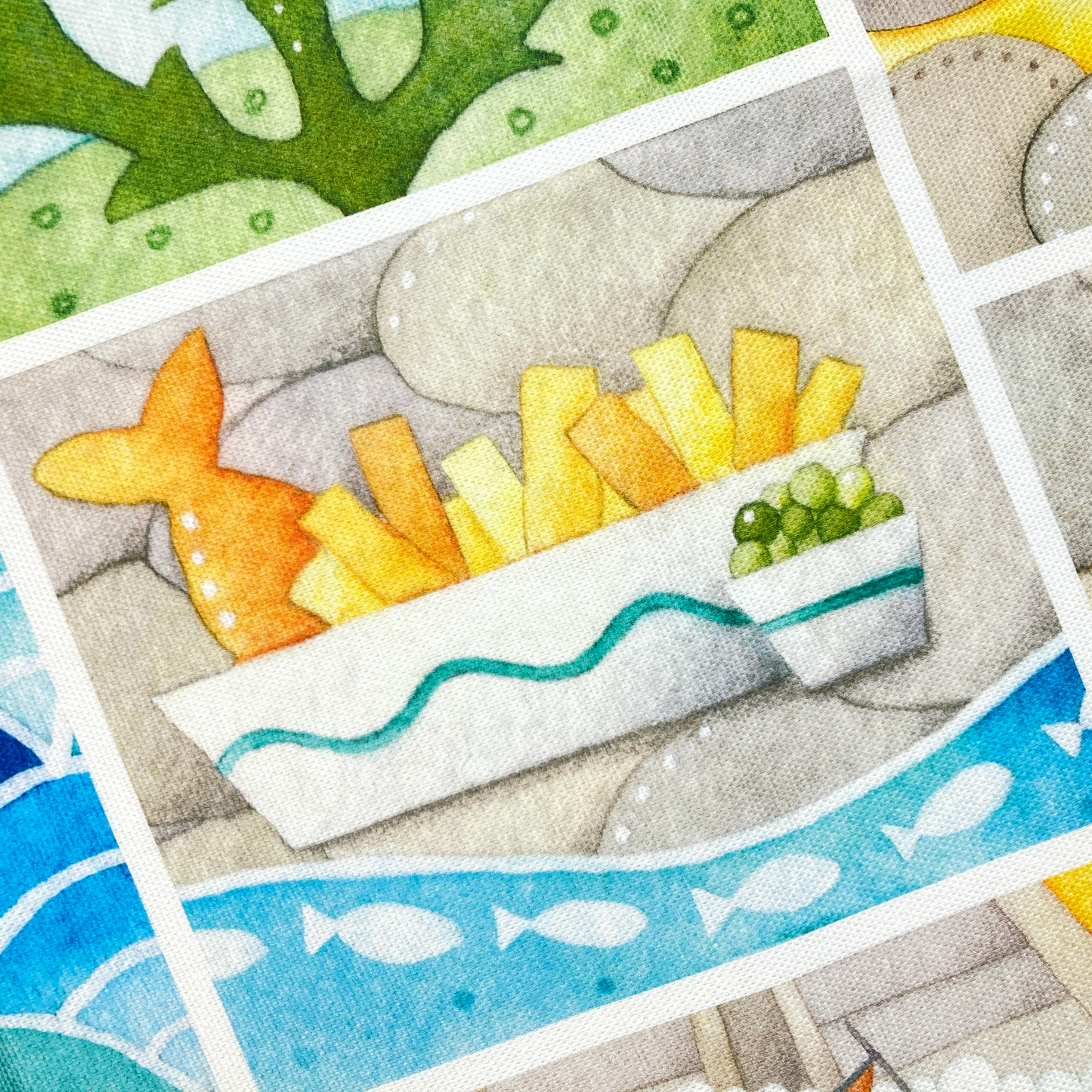 Seaside Tea Towel Set x2 - Puffin, Seagull, Seal, East Neuk of Fife - Save £3