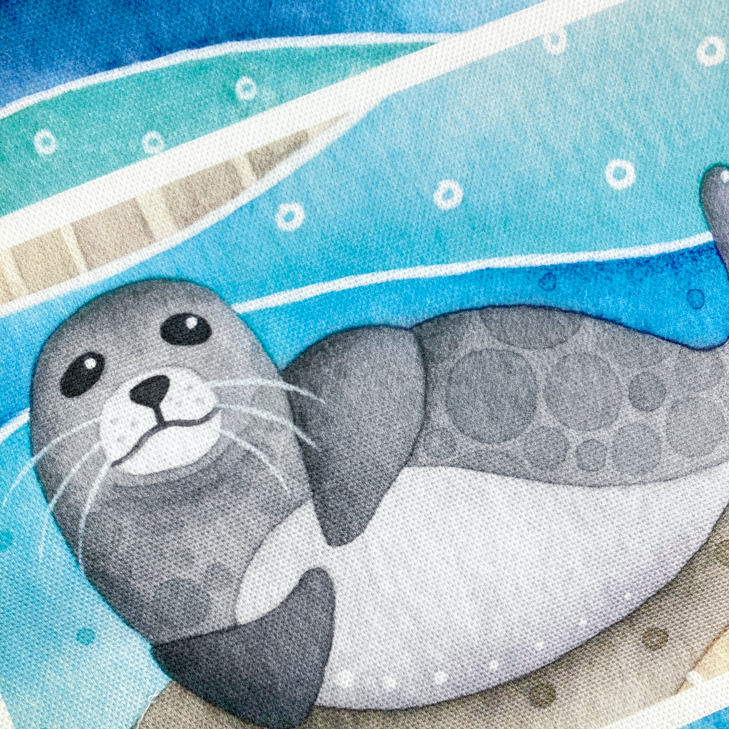 Seaside Tea Towel - Puffin, Seal, Gannet, Whale, Isle of May