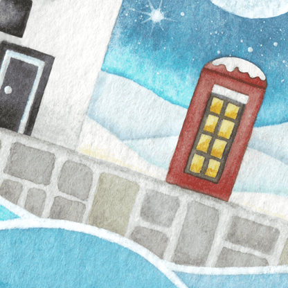 The Haven Framed Print - Moonlit Snow Scene at Cellardyke (Small) - East Neuk Beach Crafts
