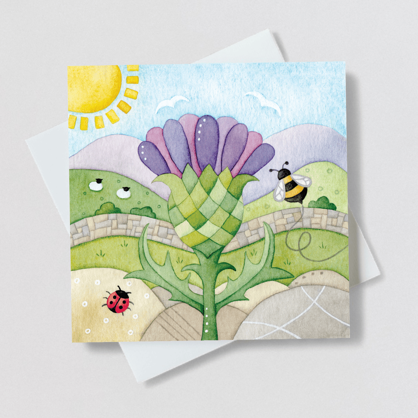 Thistle Greetings Card - Scottish Highlands Watercolour - East Neuk Beach Crafts
