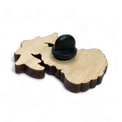 Wooden Pin Badge - Thistle - Maple Wood Brooch