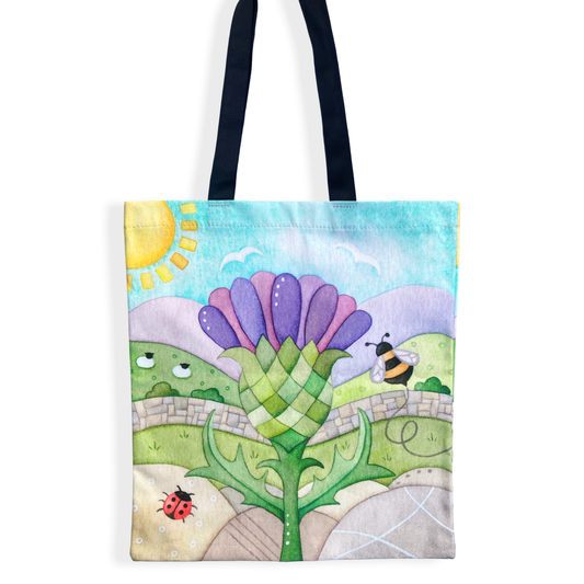 Tote Bag - Scottish Thistle and Bee - Shopping Bag