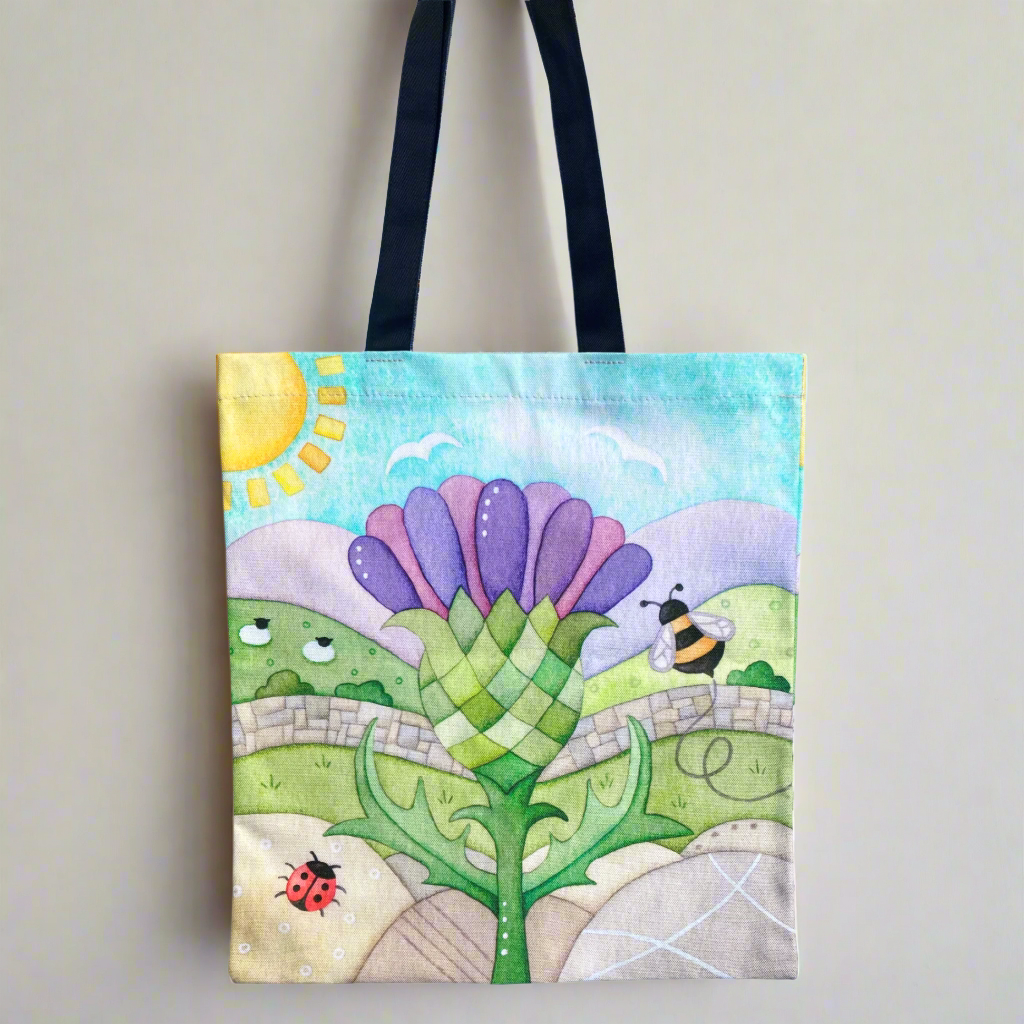 Tote Bag - Scottish Thistle and Bee - Shopping Bag