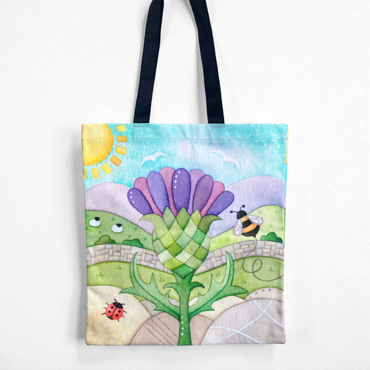 Thistle Shopping Bag - Scottish Tote Bag
