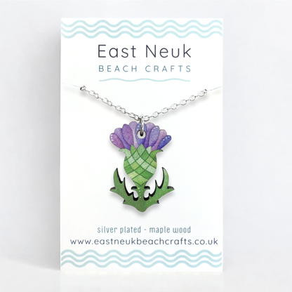 Thistle - Wooden Necklace - Maple Wood Seaside Pendant