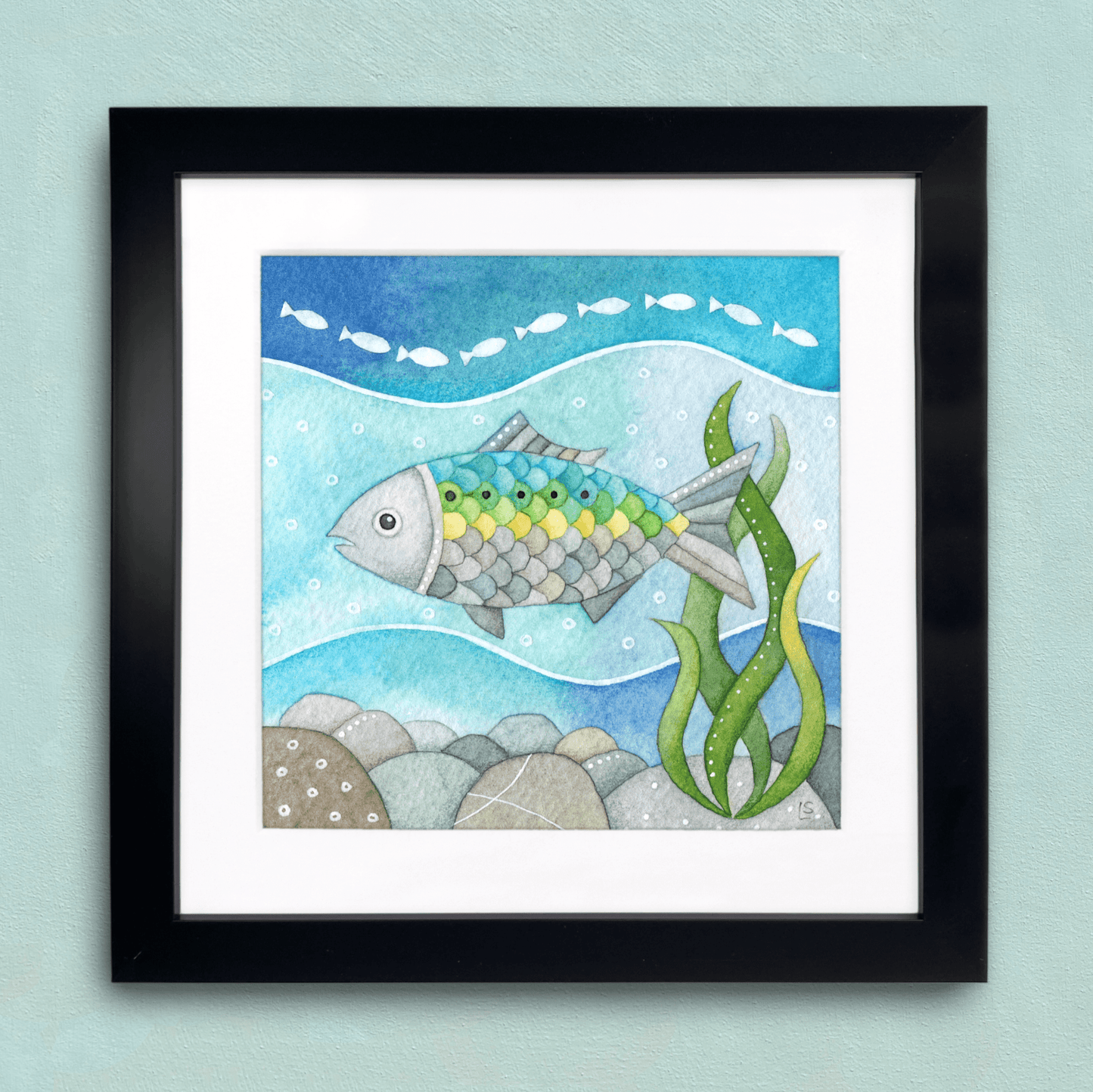 Twait Shad Framed Print - Fish Watercolour Painting - East Neuk Beach Crafts