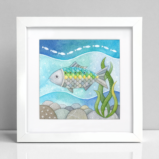 Twait Shad Framed Print - Fish Watercolour Painting