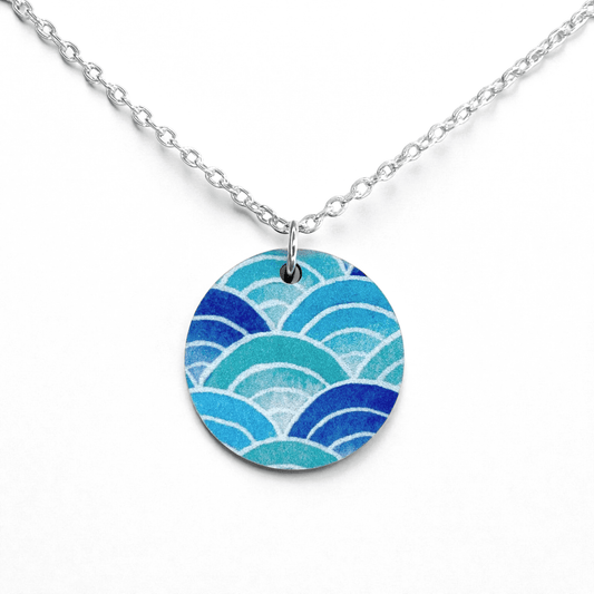 Wave Necklace - Wooden Seaside Pendant - East Neuk Beach Crafts
