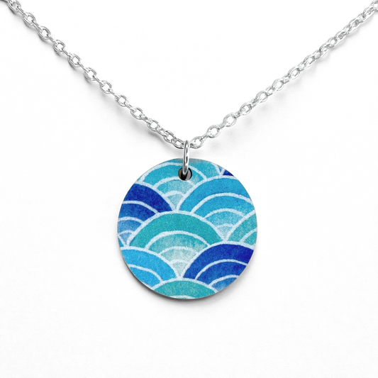 Wave Necklace - Wooden Seaside Pendant