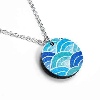 Wave Necklace - Wooden Seaside Pendant