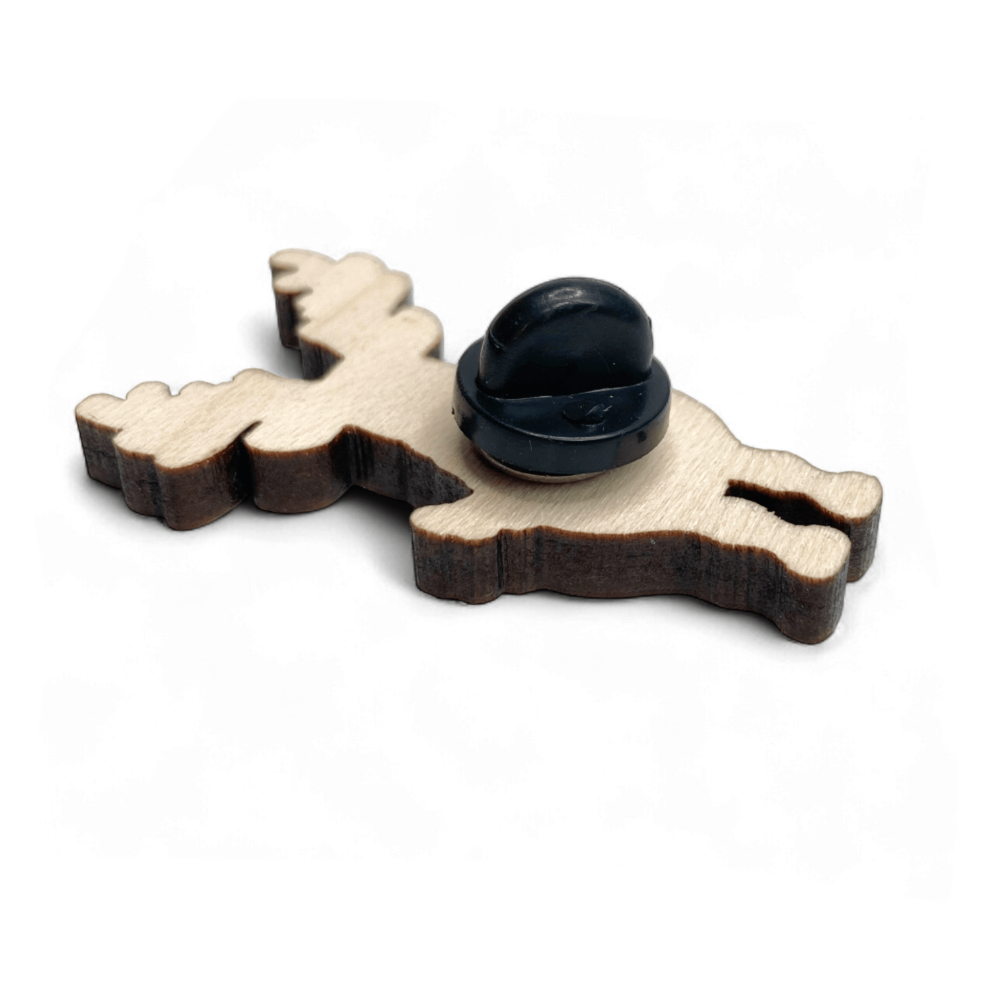 Wooden Pin Badge - Highland Stag - Maple Wood Brooch - East Neuk Beach Crafts