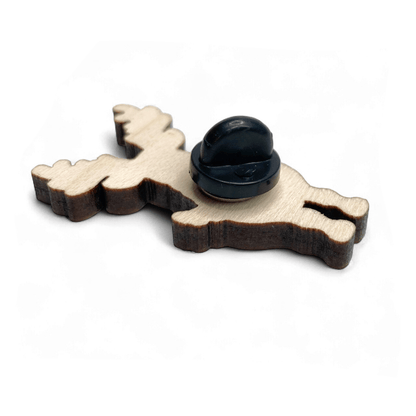 Wooden Pin Badge - Highland Stag - Maple Wood Brooch - East Neuk Beach Crafts