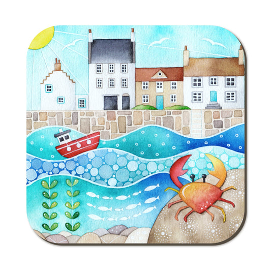 Coaster - Crail Harbour - Seaside Watercolours, East Neuk of Fife - East Neuk Beach Crafts