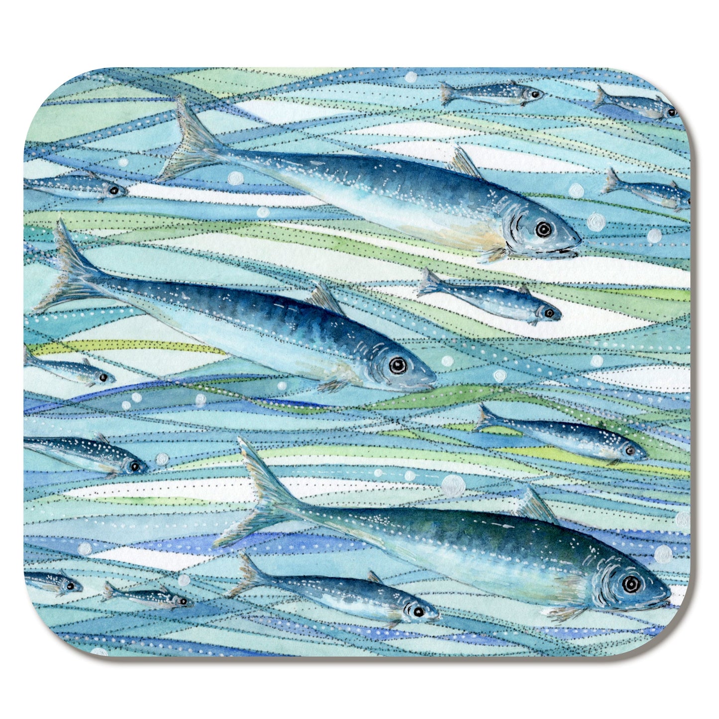 Coaster Set x 4 - Fish and Octopus - Coastal Watercolour Art - East Neuk Beach Crafts