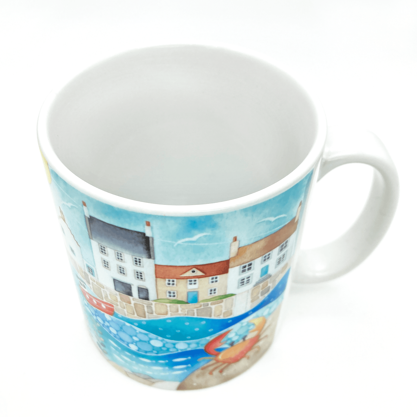 Crail Mug - Crail Harbour & Crab - Seaside Watercolours, East Neuk of Fife - East Neuk Beach Crafts