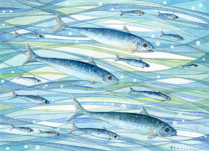 Fish - Seaside Jigsaw Puzzle 1000 pieces - Silvery Seas - Coastal Art by Elizabeth Stocker - East Neuk Beach Crafts