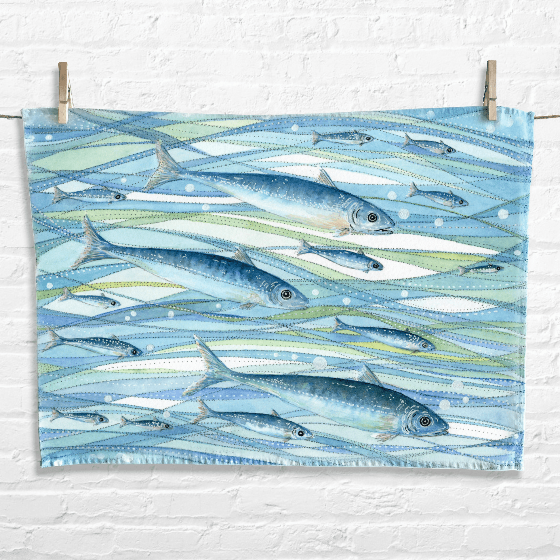 Fish Tea Towel - Nautical and Coastal Kitchen Seaside Decor - East Neuk Beach Crafts