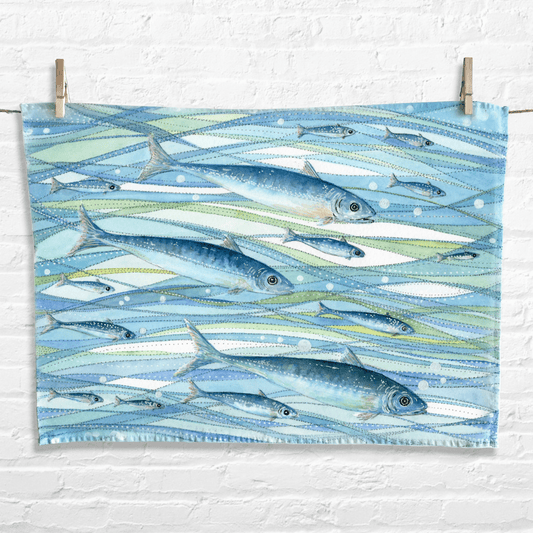 Fish Tea Towel - Nautical and Coastal Kitchen Seaside Decor - East Neuk Beach Crafts