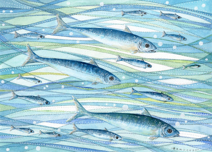 Fish Tea Towel - Nautical and Coastal Kitchen Seaside Decor - East Neuk Beach Crafts