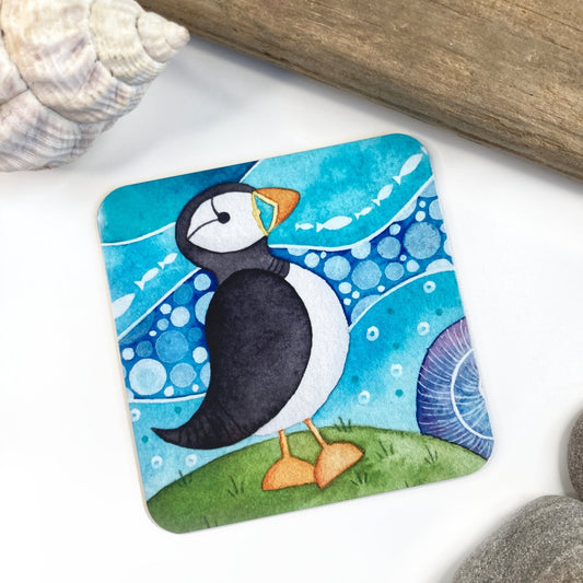 Fridge Magnet - Puffin - Seaside Art - East Neuk Beach Crafts