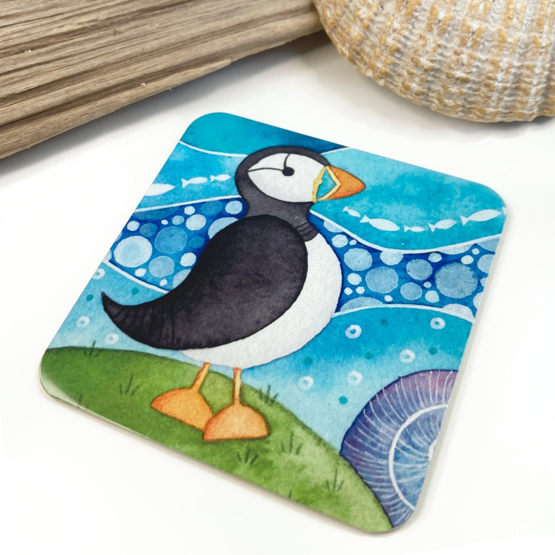 Fridge Magnet - Puffin - Seaside Art - East Neuk Beach Crafts