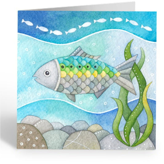 Greetings Card - Underwater Fish - Twait Shad - Seaside Paintings - East Neuk Beach Crafts