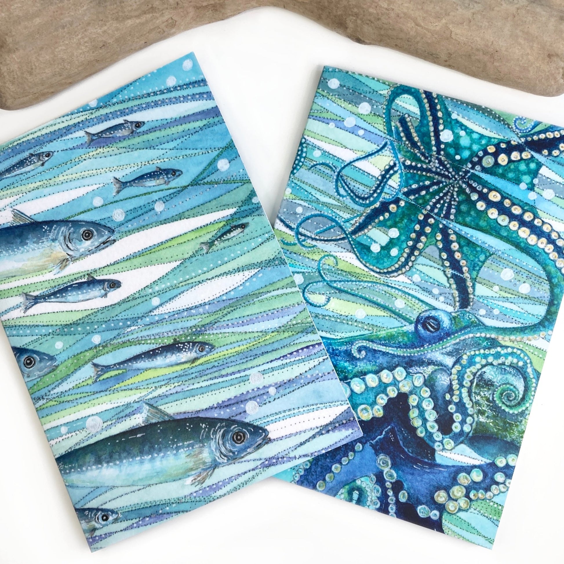 Large Fish Notebook - A5 Notepad with Lined Paper - Seaside Stationery - East Neuk Beach Crafts