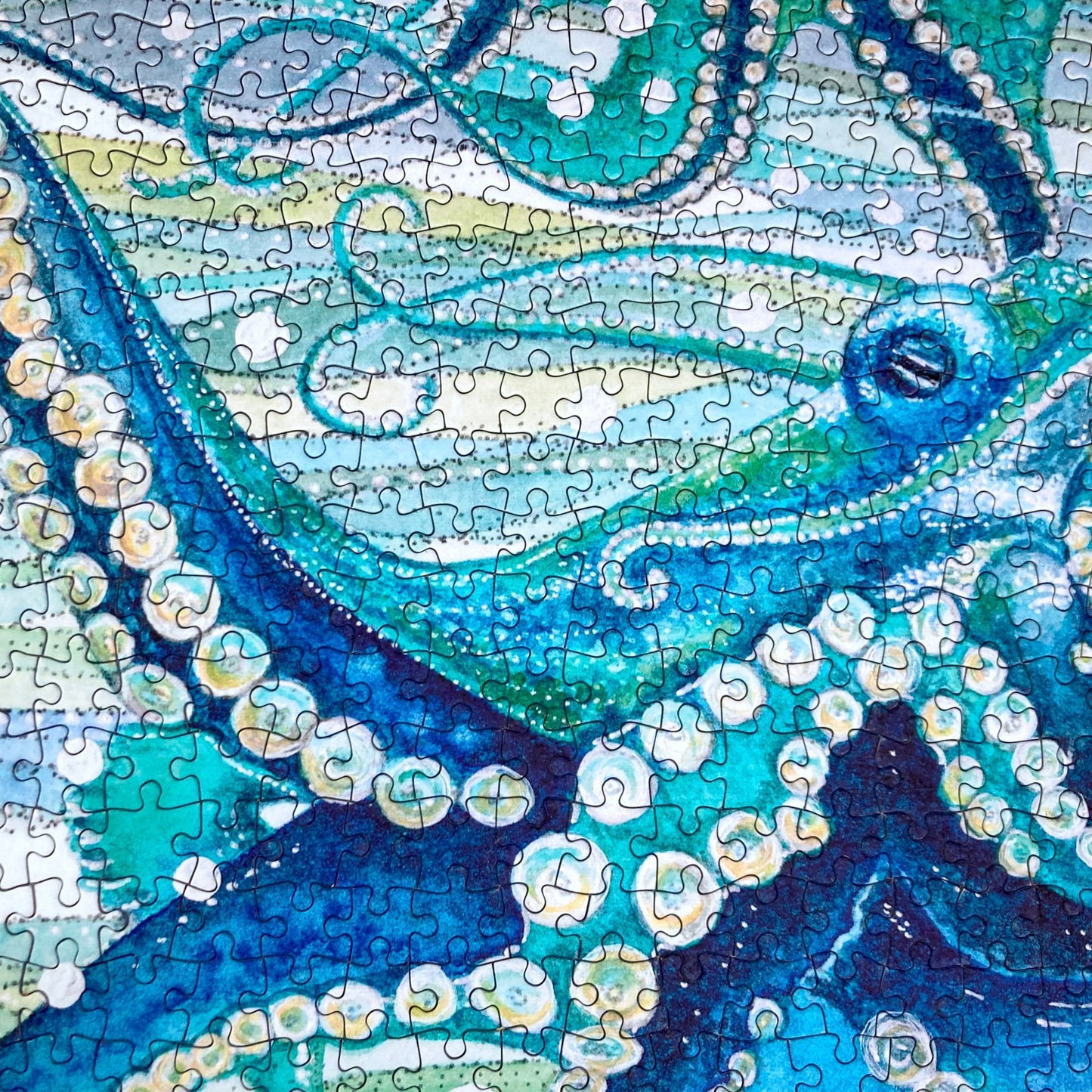 Octopus - Seaside Jigsaw Puzzle 1000 pieces - Silvery Seas - Coastal Art by Elizabeth Stocker - East Neuk Beach Crafts