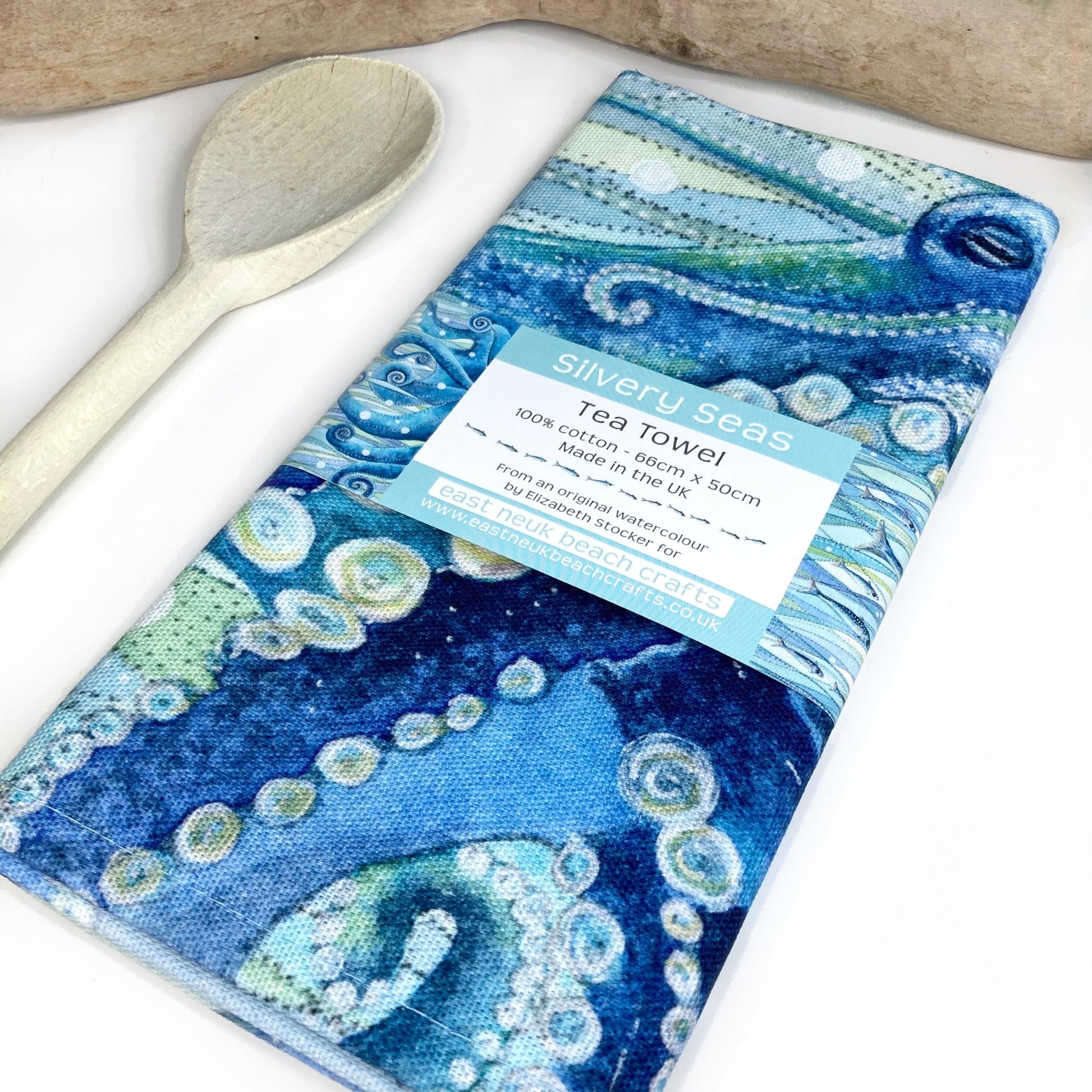 Octopus Tea Towel - Nautical and Coastal Kitchen Seaside Decor - East Neuk Beach Crafts