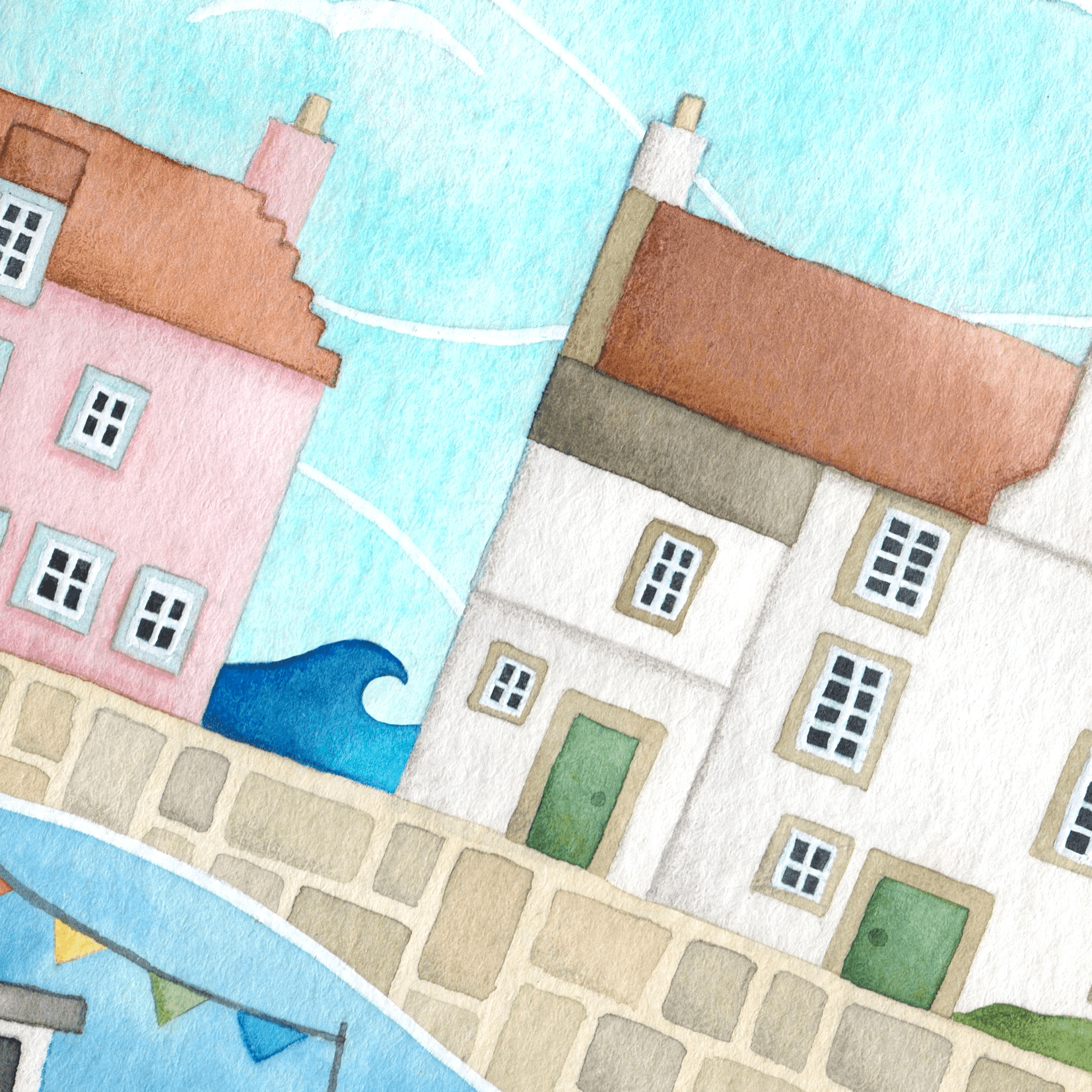 Sammy Seal at Pittenweem Harbour - Seaside Watercolour Painting - Limited Edition Signed Print - East Neuk Beach Crafts