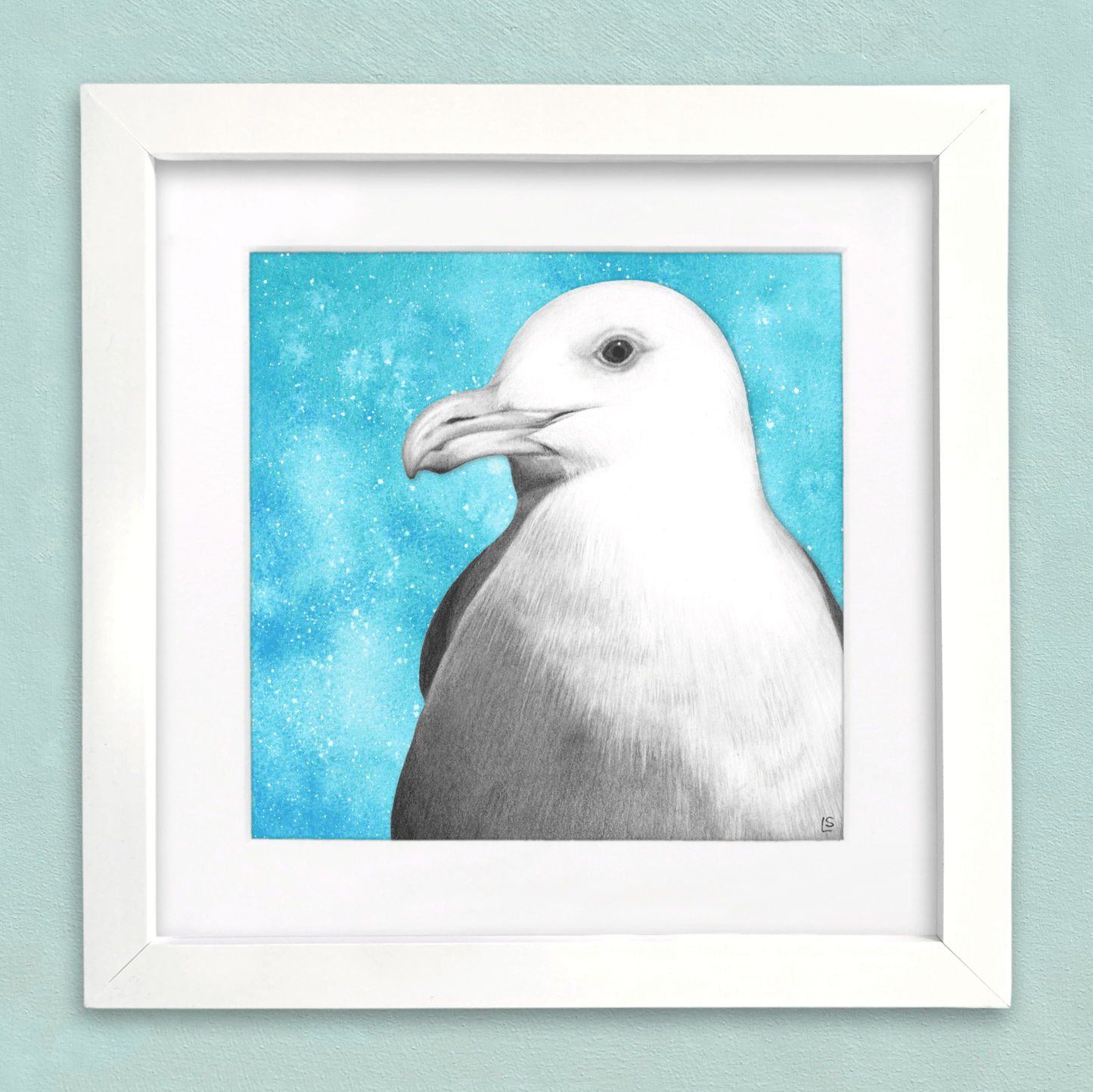 Seagull Drawing Print - Signed Giclée Pencil Wall Art - Wildlife Portraits - East Neuk Beach Crafts