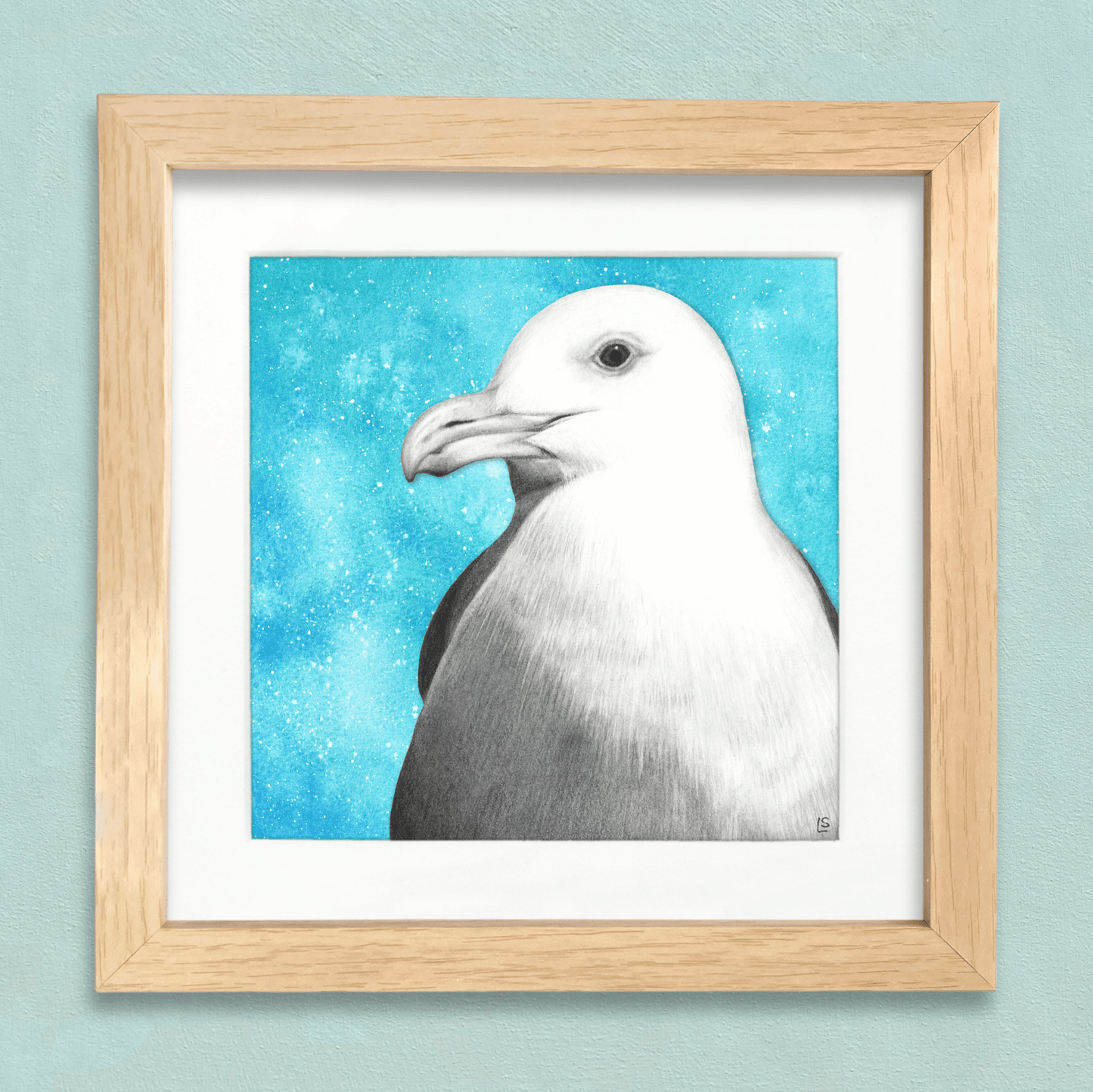 Seagull Drawing Print - Signed Giclée Pencil Wall Art - Wildlife Portraits - East Neuk Beach Crafts