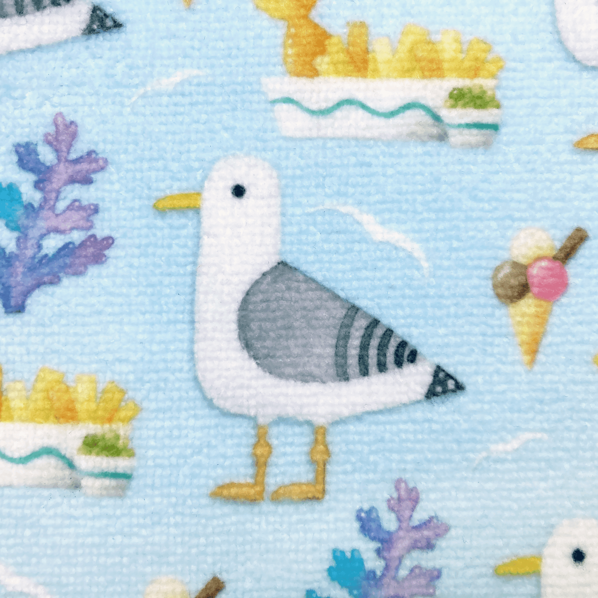 Seagull Tea Towel or Hand Towel - Fluffy Style - Seaside Kitchen Towel - East Neuk Beach Crafts