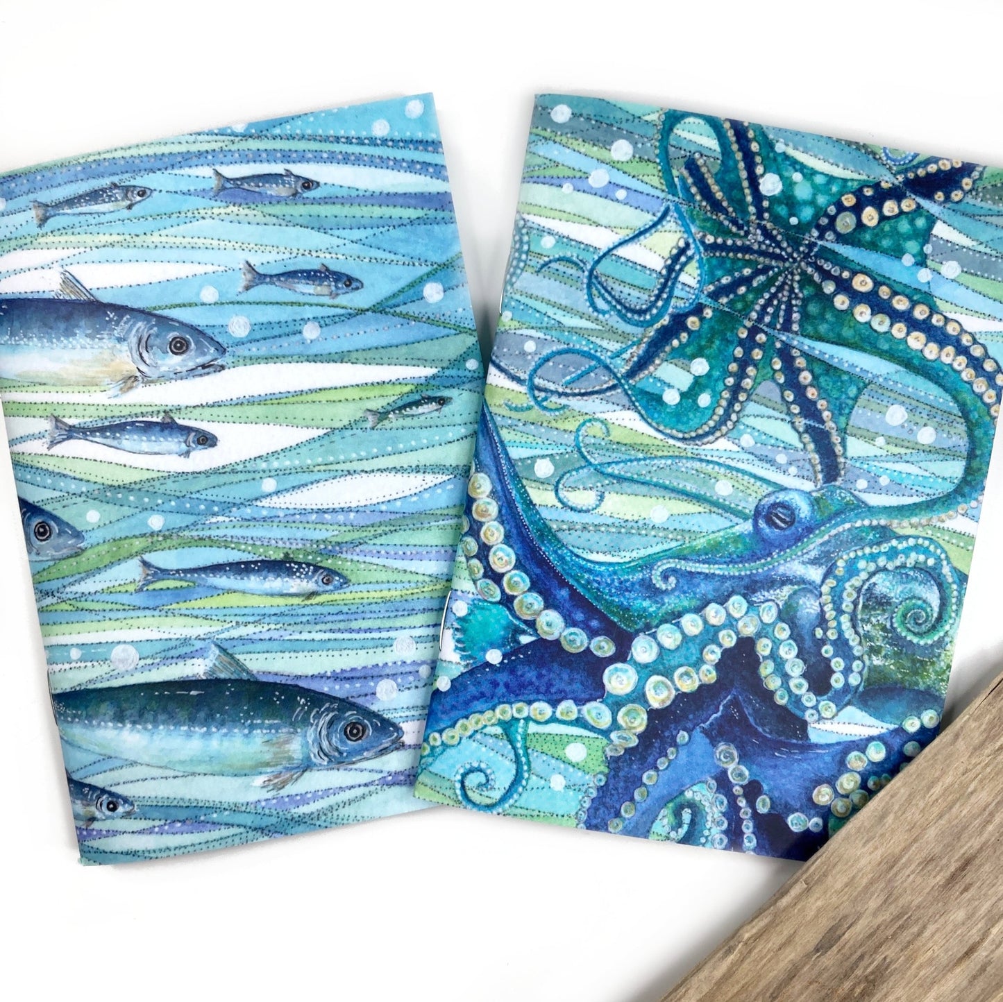 Small Fish Notebook - A6 Pocket Notepad with Lined Paper - Seaside Stationery - East Neuk Beach Crafts