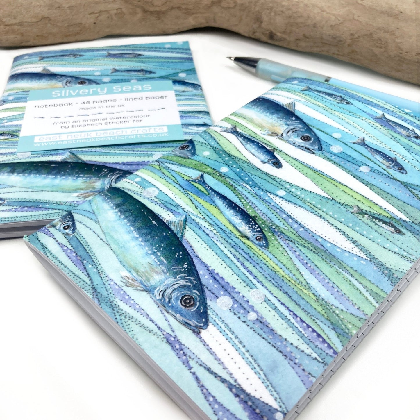 Small Fish Notebook - A6 Pocket Notepad with Lined Paper - Seaside Stationery - East Neuk Beach Crafts