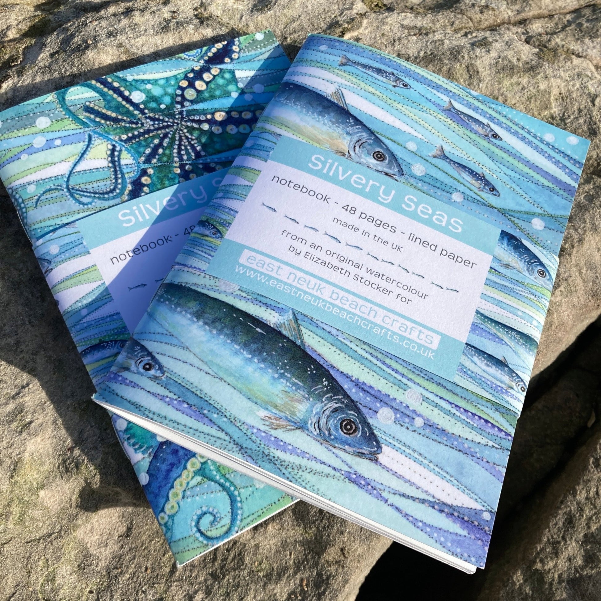 Small Fish Notebook - A6 Pocket Notepad with Lined Paper - Seaside Stationery - East Neuk Beach Crafts